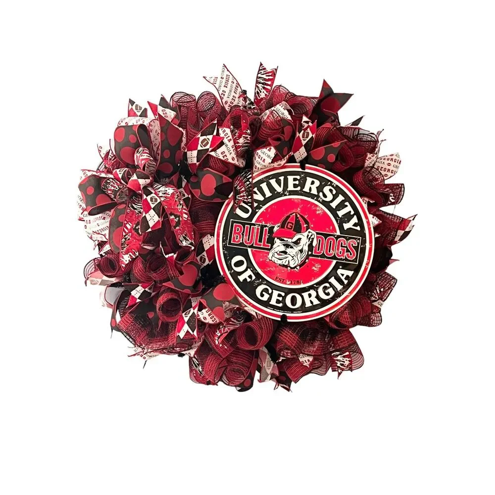 Georgia Bulldogs Football Deco Mesh Wreath | Perfect for Any DAWG Fan